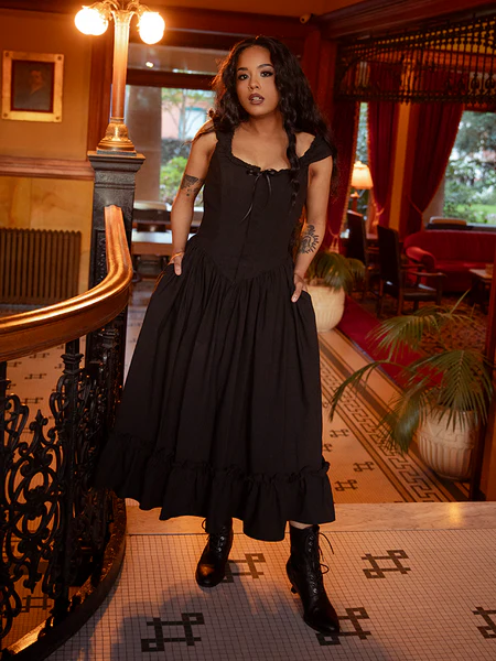 PRE-ORDER - Nightshade Underpinning Dress in Antique Black